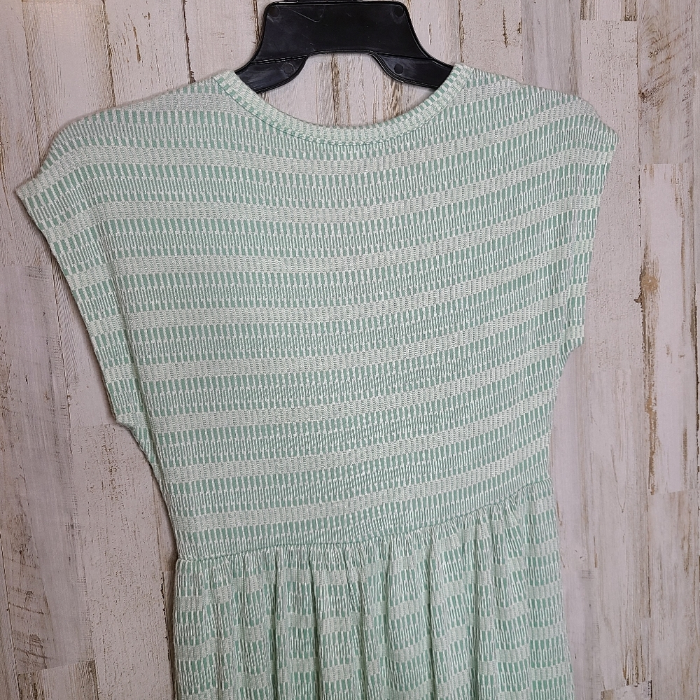 Caution To The Wind Tiered Skirt Midi Dress Aqua Blue Green Size Medium - Picture 8 of 10